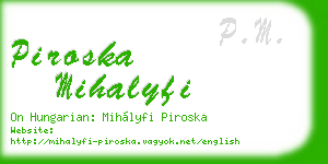 piroska mihalyfi business card